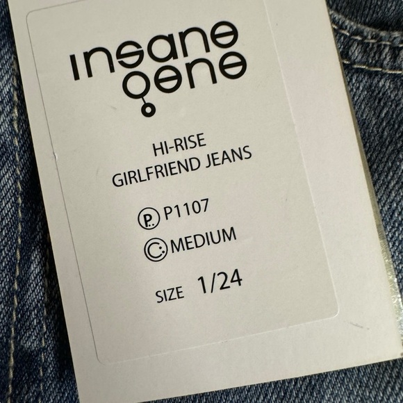 NWT Insane Gene Hi Rise Girlfriend distressed denim jeans womens 1/24 - Picture 5 of 13